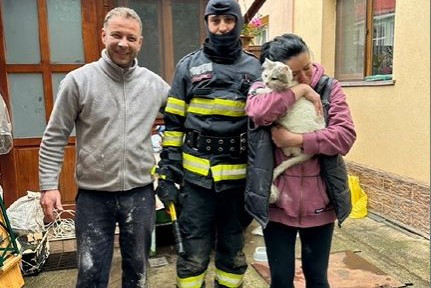 "Nu degeaba se spune că pisicile au 9 vieți": Misiune specială de salvare a pisoiului Miezu din Brașov