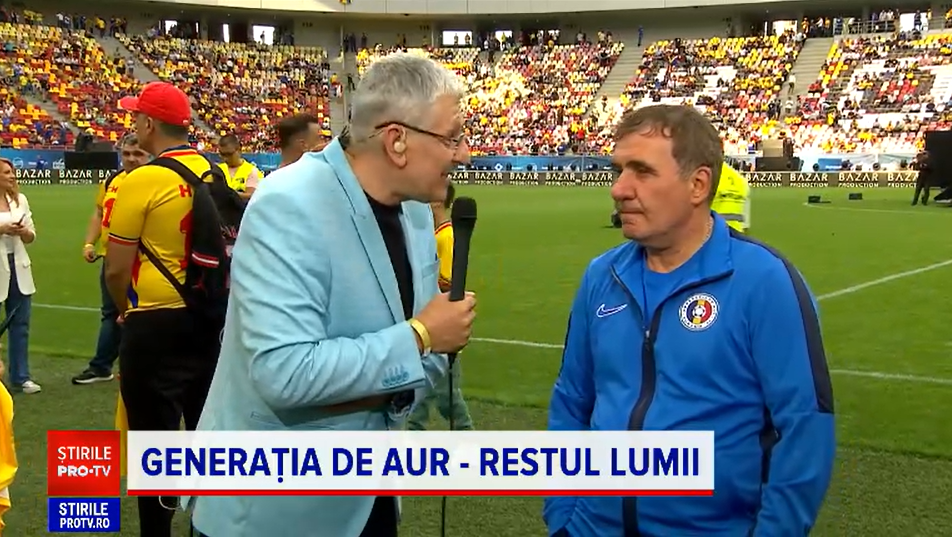 Meci eveniment al Generației de Aur. Fotbaliștii care i-au scos pe români în stradă vs. stelele lumii, în direct la PRO TV