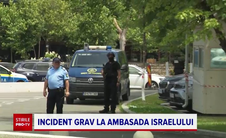 Incident grav la Ambasada Israelului la București. Trupele antitero ale Serviciului Român de Informații au intervenit