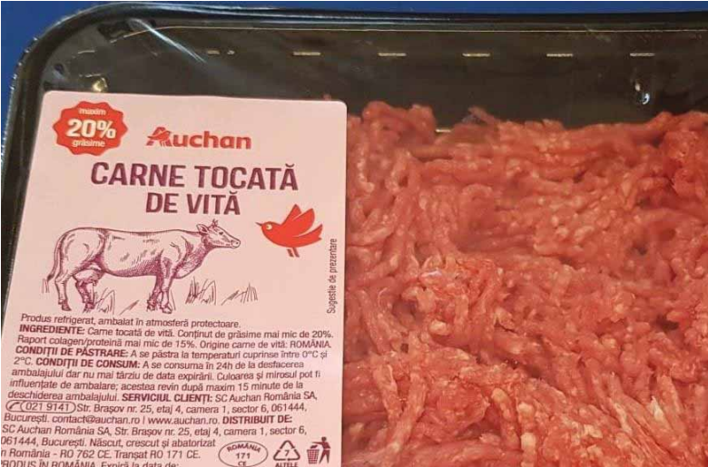 Carne tocată vândută de Auchan, rechemată în magazine. Clienții nu ar trebui să o consume. Ce s-a descoperit