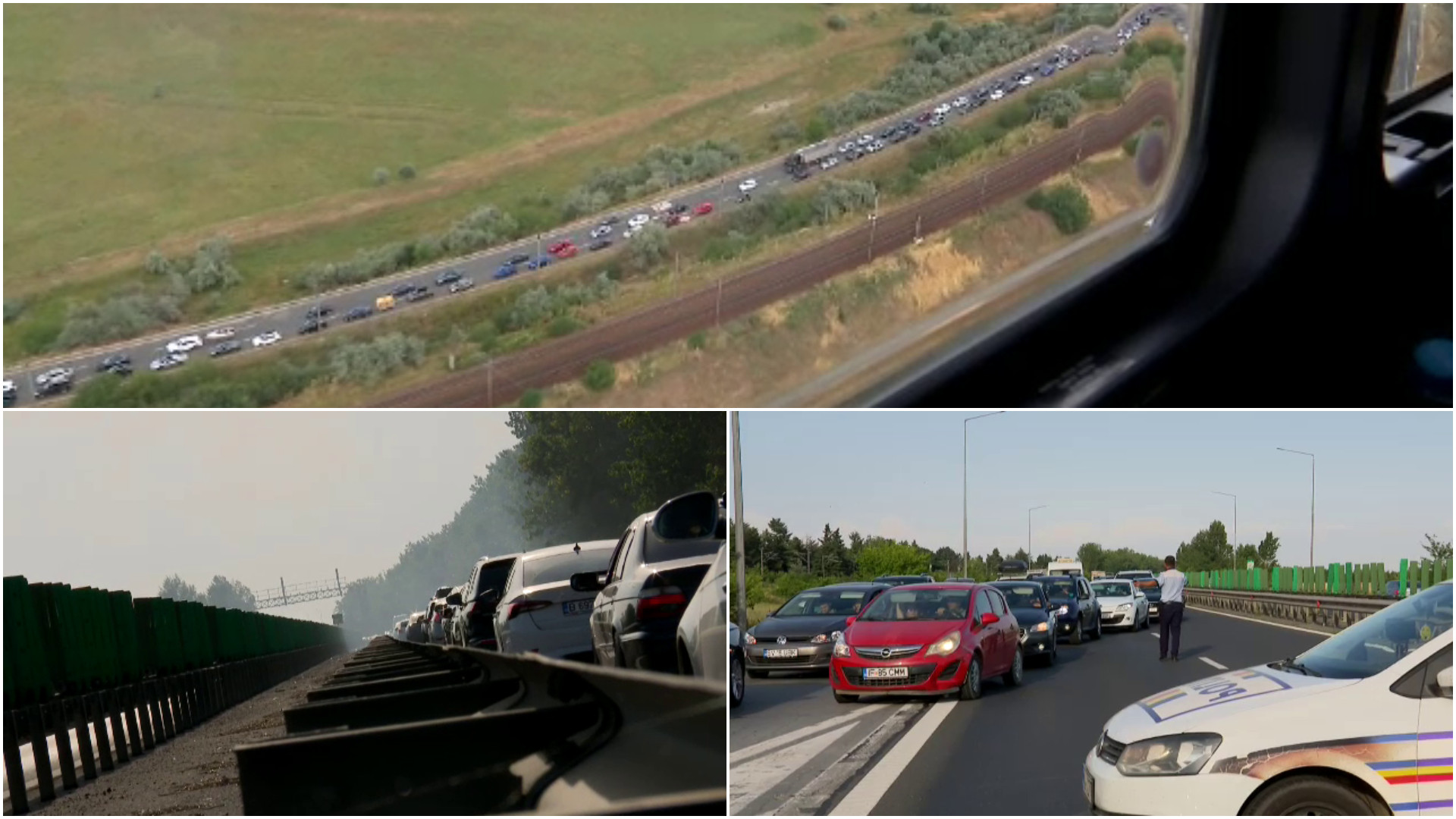 „Șapte ore de la mare până la București”. Panică pe A2. Șoferii stau blocați în trafic, în cozi de zeci de kilometri