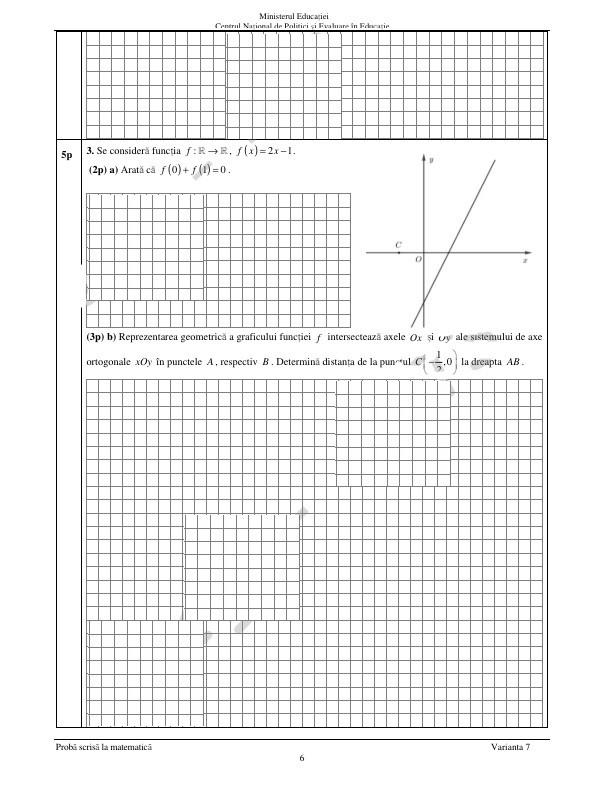 Subiecte matematica evaluare nationala