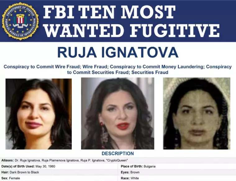 Regina cripto, pe lista scurtă Most Wanted FBI. Ruja Ignatova are pe cap o recompensă de 5 milioane de dolari