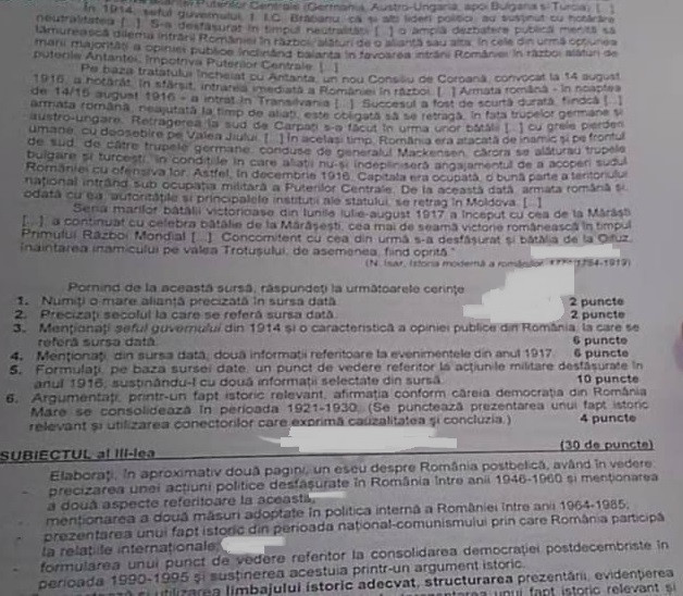 Subiect Istorie 1
