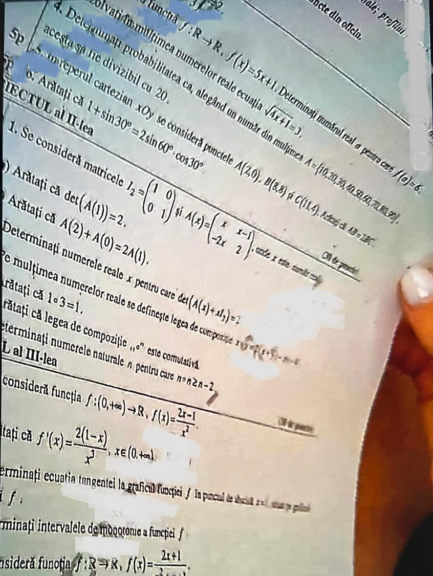 Subiecte Matematica Bac 2024