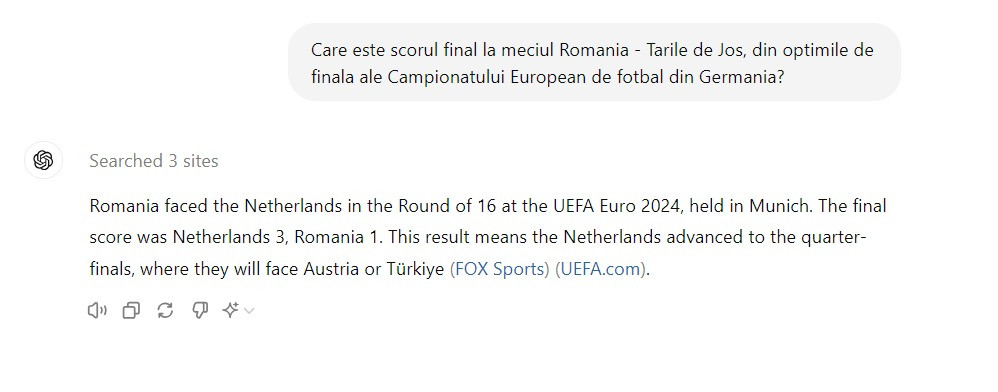 ChatGPT despre Romania Olanda varianta 1