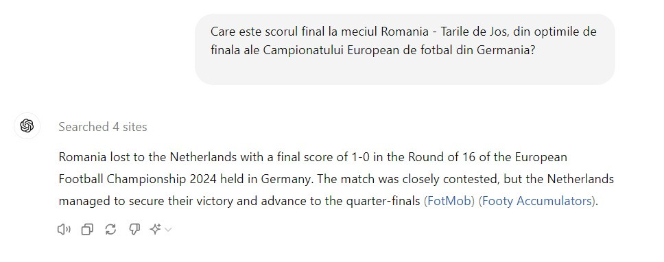 ChatGpt despre Rom&acirc;nia-Olanda, varianta 2