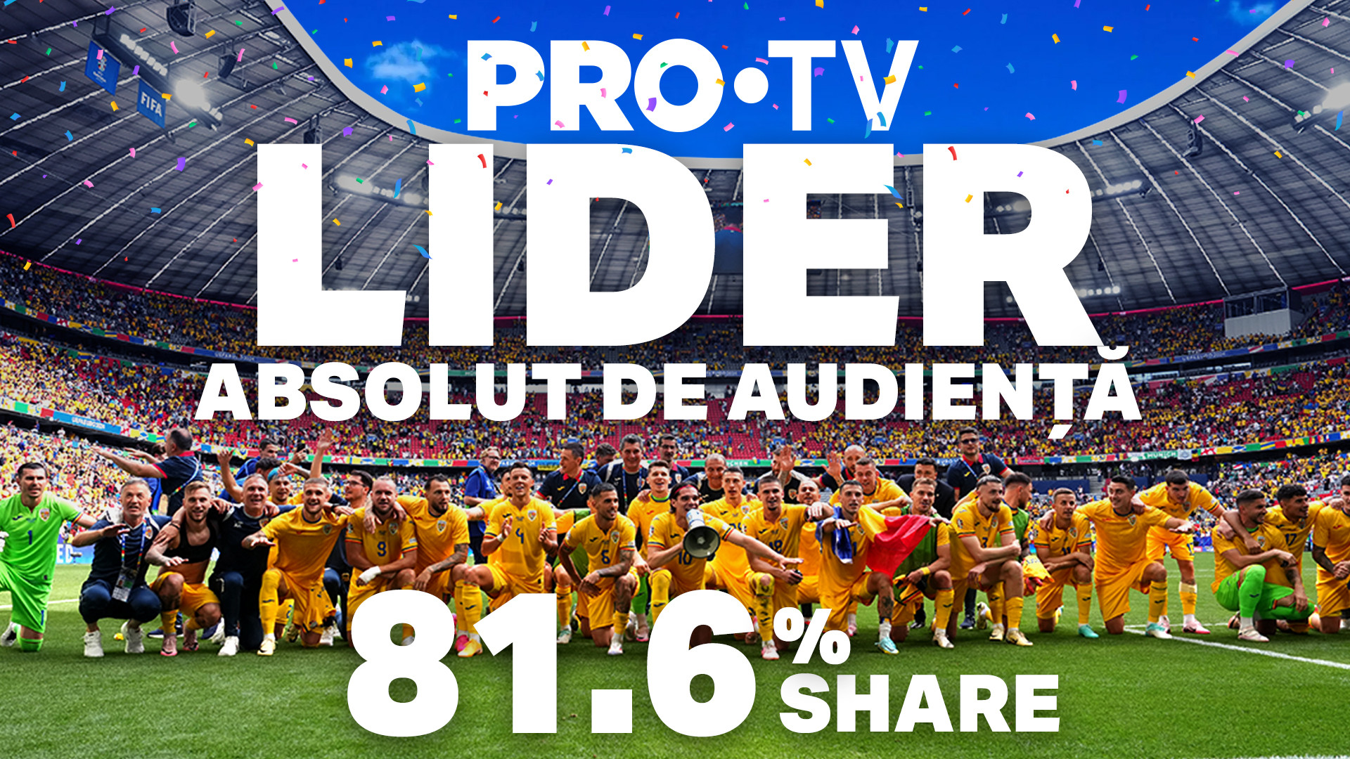 PRO TV, lider absolut de audiență cu cifre record, în timpul meciului dintre România și Olanda