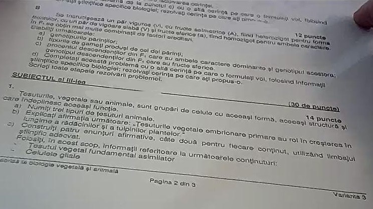 Subiecte biologie vegetala BAC 2024