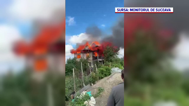 Incendiu devastator în Suceava. Casa unui bătrân de 76 de ani a fost mistuită de flăcări. Care ar fi cauza