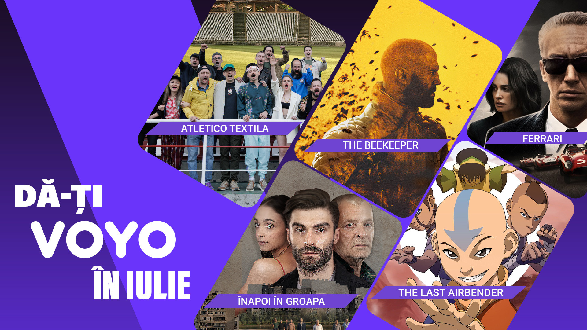 În iulie, vezi pe VOYO filme de box-office:„The Beekeeper”, „Ferrari” și „The Last Airbender”. Nu trebuie să le ratezi