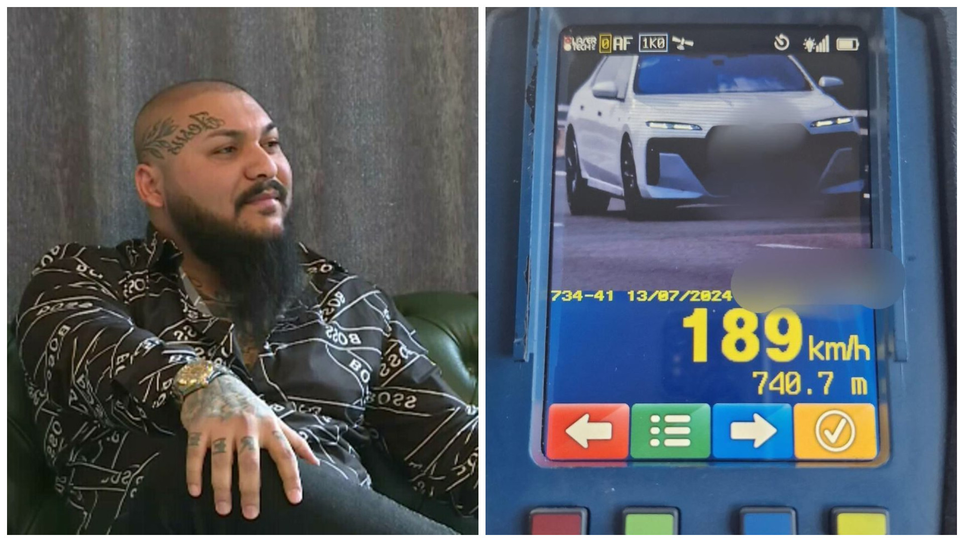 Dani Mocanu, prins în timp ce gonea pe autostradă cu 189 km/h. I-a fost suspendat permisul