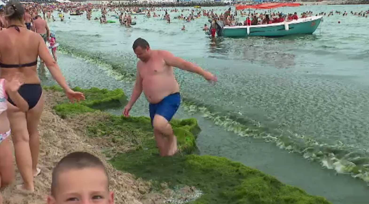Algele i-au gonit pe turiști afară din apă, la Eforie, în timp ce temperatura mării ajungea la 29 de grade
