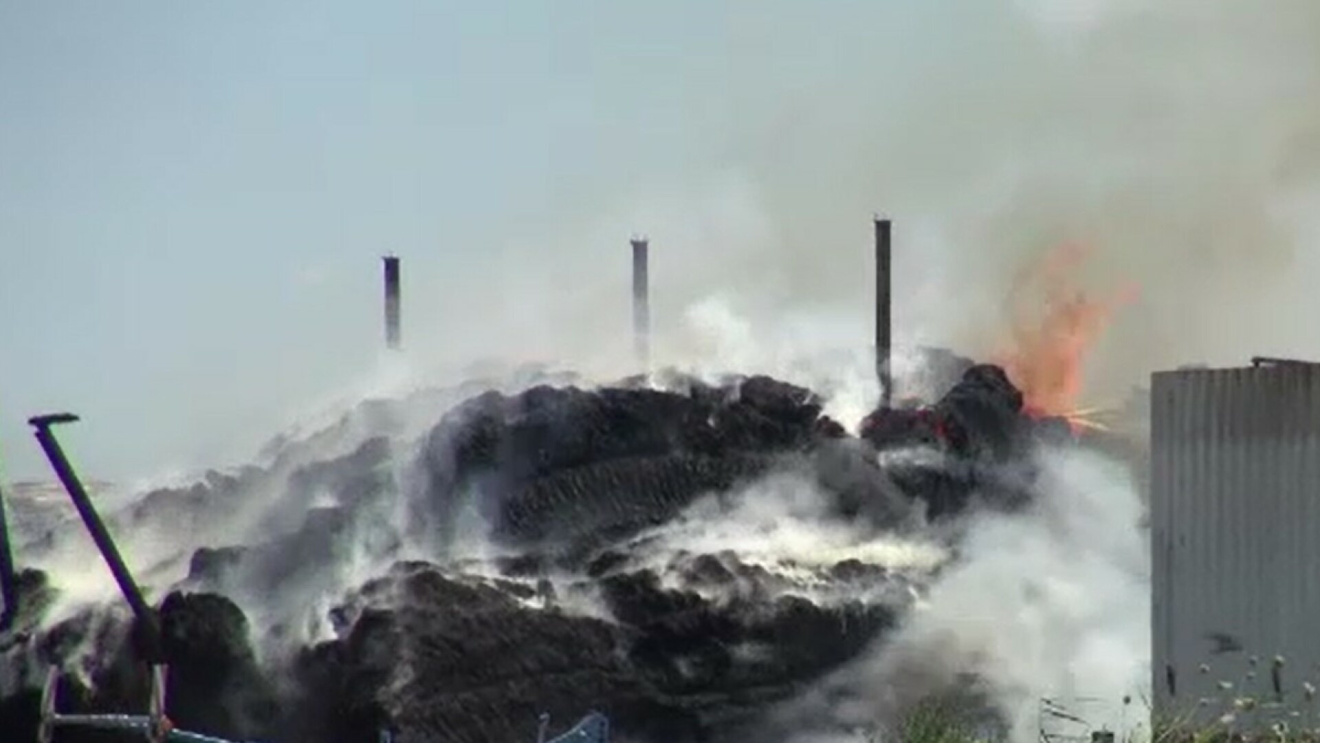 Incendiu violent izbucnit la o fermă din județul Bacău. Mai multe animale au fost în pericol