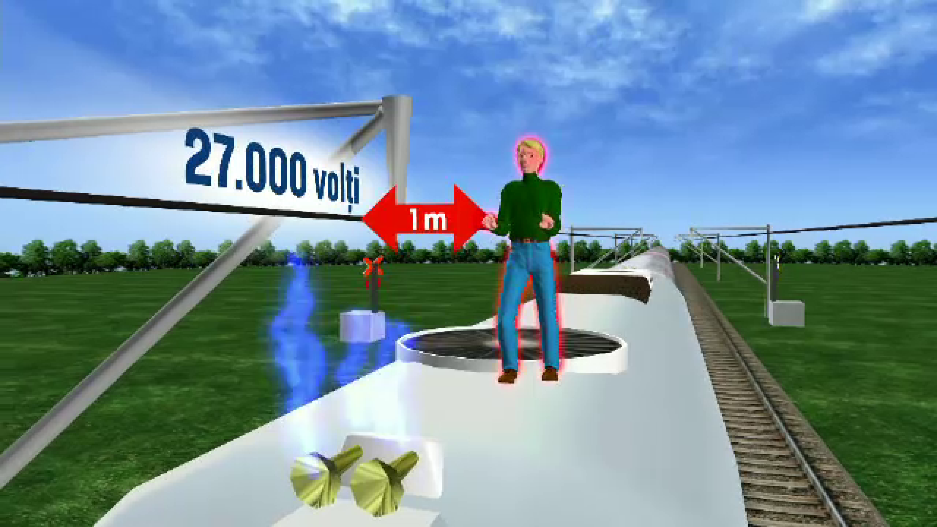 ANIMAȚIE GRAFICĂ. Cum a fost electrocutat pe tren tânărul din Arad, încurajat de prieteni. A făcut doar câțiva pași