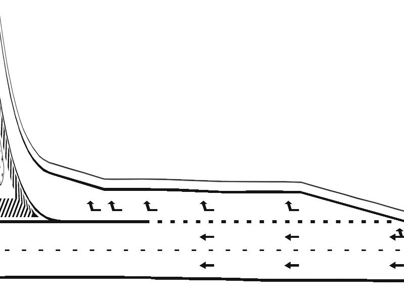 Marcajul pe o bandă de decelerare