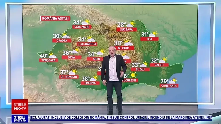Vremea azi, 14 august. Caniculă și disconfort termic major. Temperaturile vor ajunge și la 40 de grade