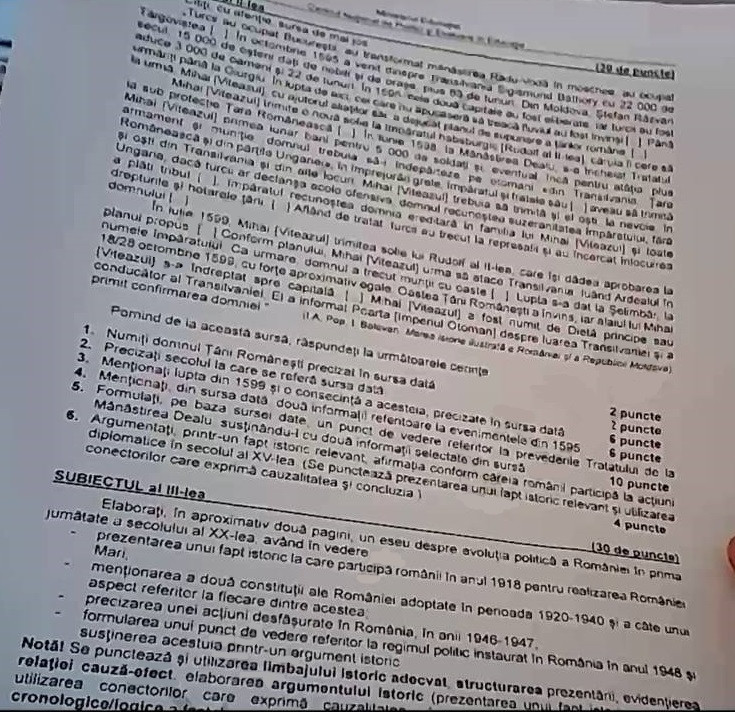 subiecte istorie toamna