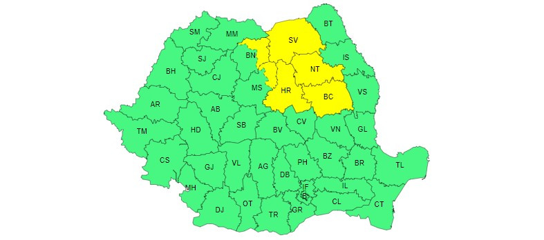 cog galben averse torențiale