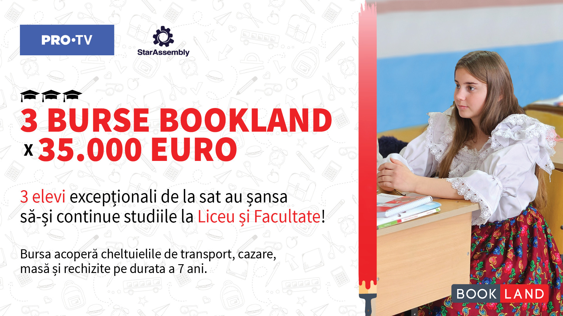 Au început înscrierile pentru Bursele BookLand, de câte 35.000 euro. Trei elevi de la sat au șansa să își continue studiile