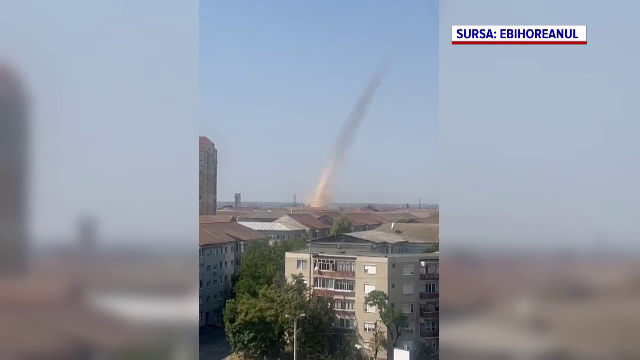 Fenomen spectaculos în Oradea. „Diavolul de praf” a speriat un oraș întreg