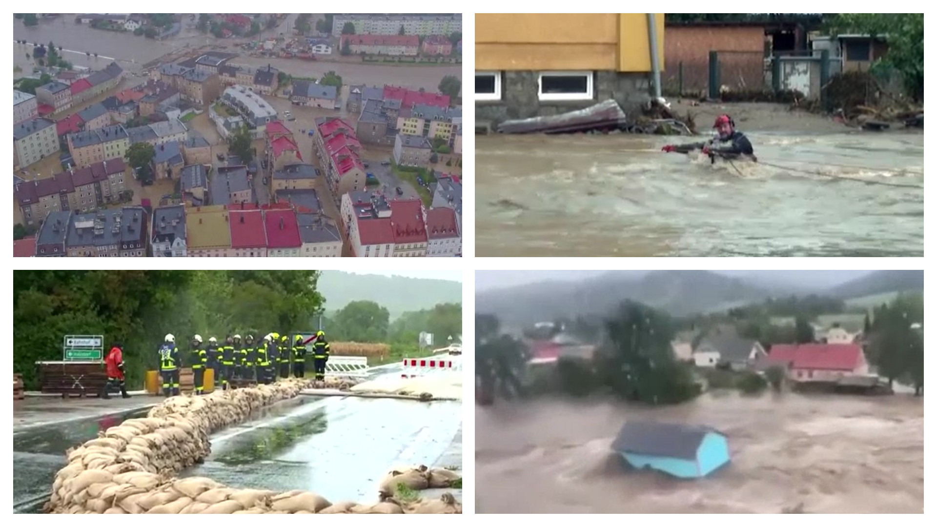 „Inundații de o amploare neobișnuită" în Europa. Sunt „zone de dezastru", cu „oameni culeși de pe acoperișuri"