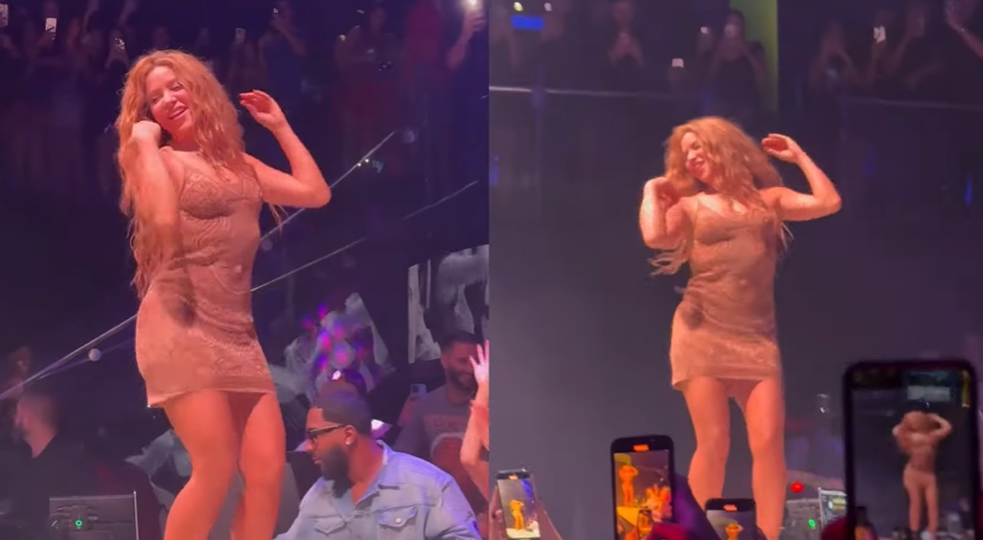 Shakira a părăsit brusc scena unui club din Miami, după ce a observat că un fan o filma pe sub rochie. VIDEO