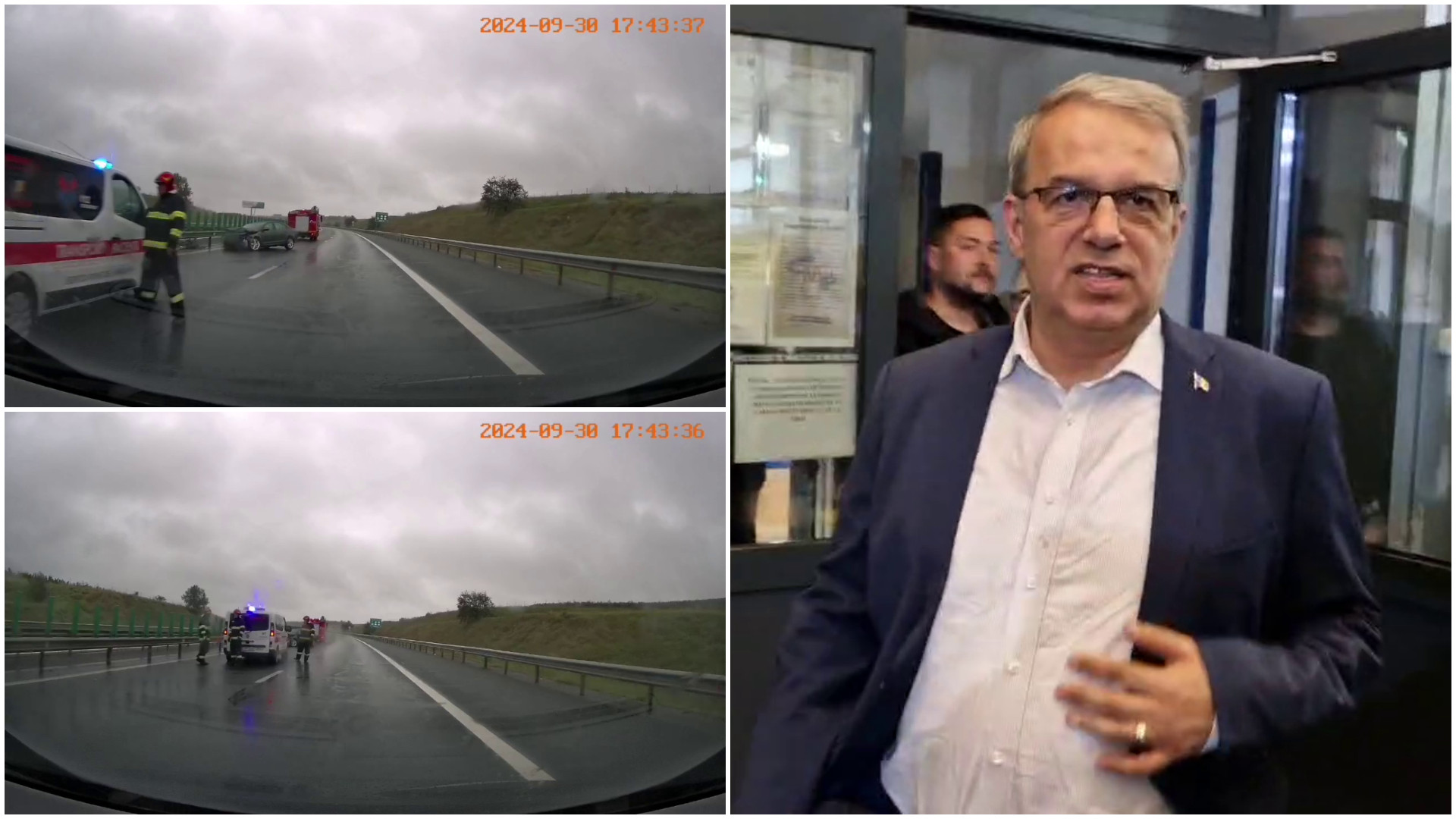 Primarul Constanței, Vergil Chițac, rănit într-un accident pe A2. Mașina în care se afla s-ar fi lovit de un parapet