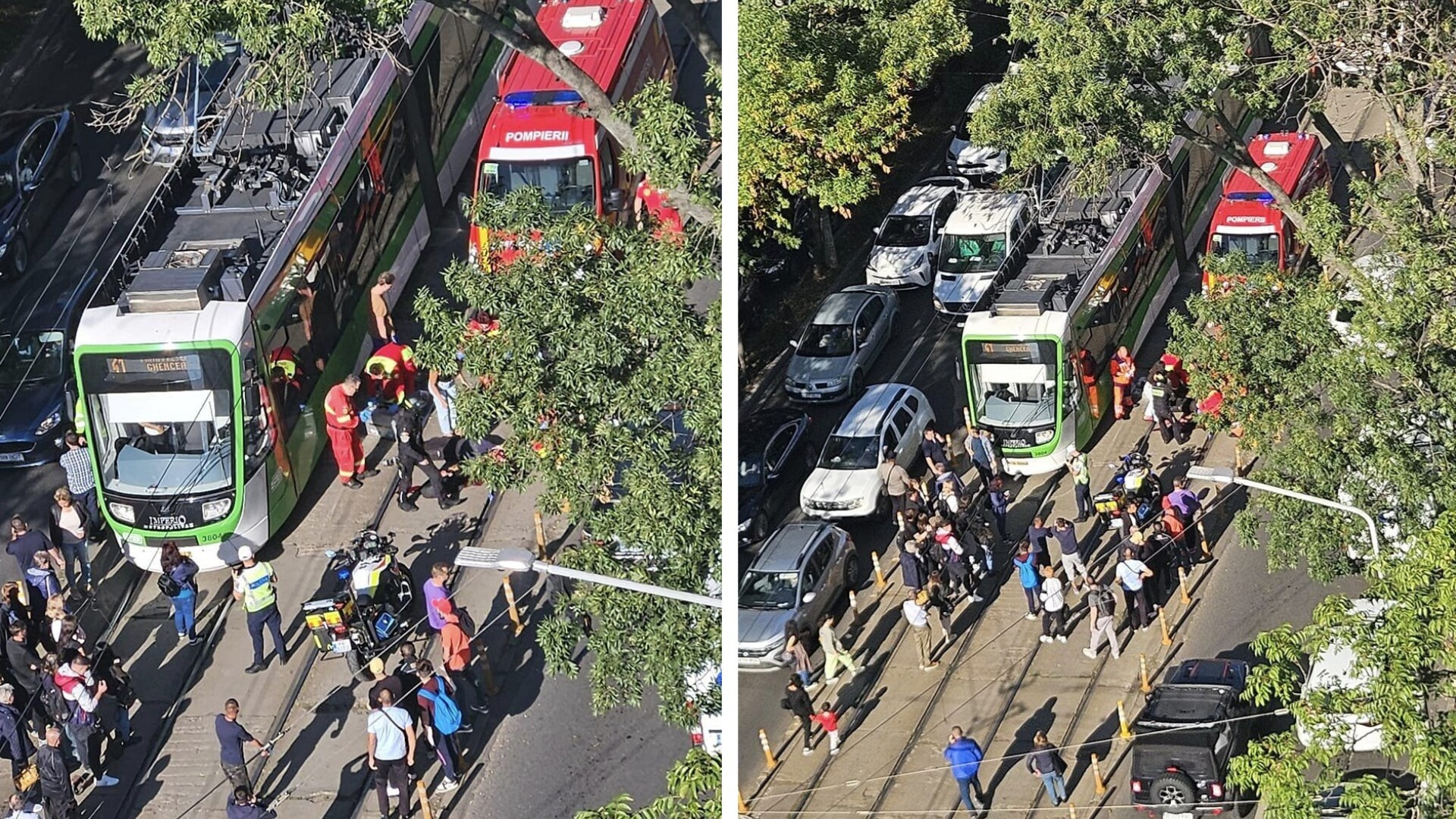 Accident grav în Capitală. Un bărbat care traversa neregulamentar a fost lovit mortal de un tramvai, pe linia 41