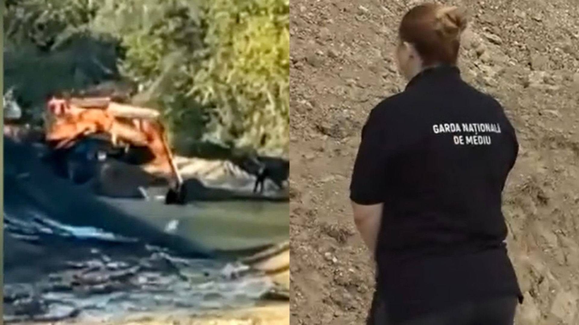 Balastiera clandestină prinsă în mijlocul Crișului Negru s-a întors la lucru. Ce au constatat comisarii Gărzii de Mediu