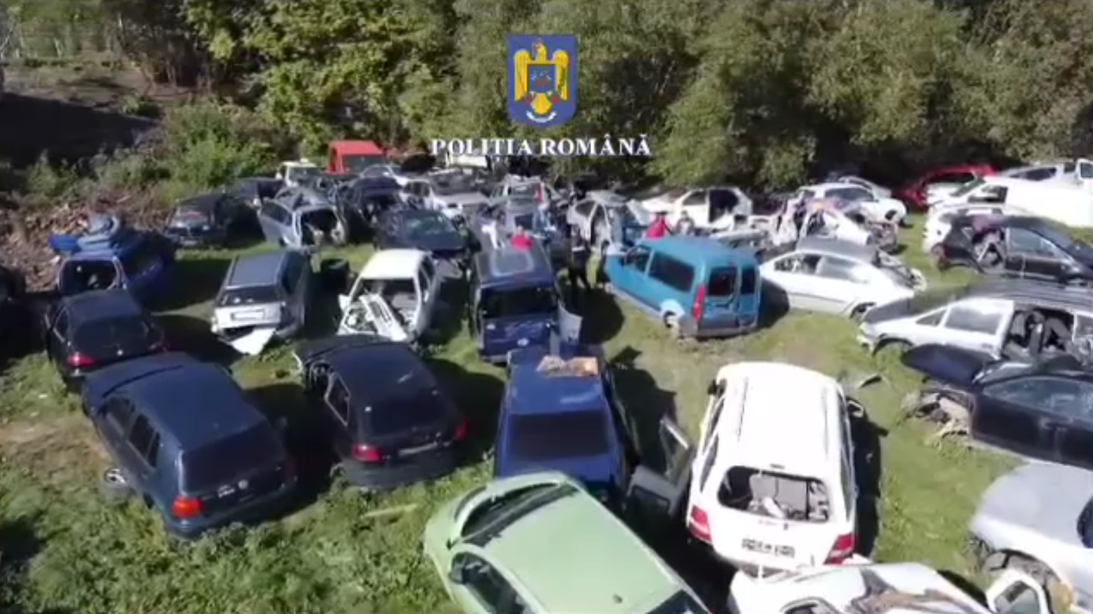 Un brașovean a adunat zeci de mașini scoase din uz pe un câmp. Ce au descoperit polițiștii că facea de fapt