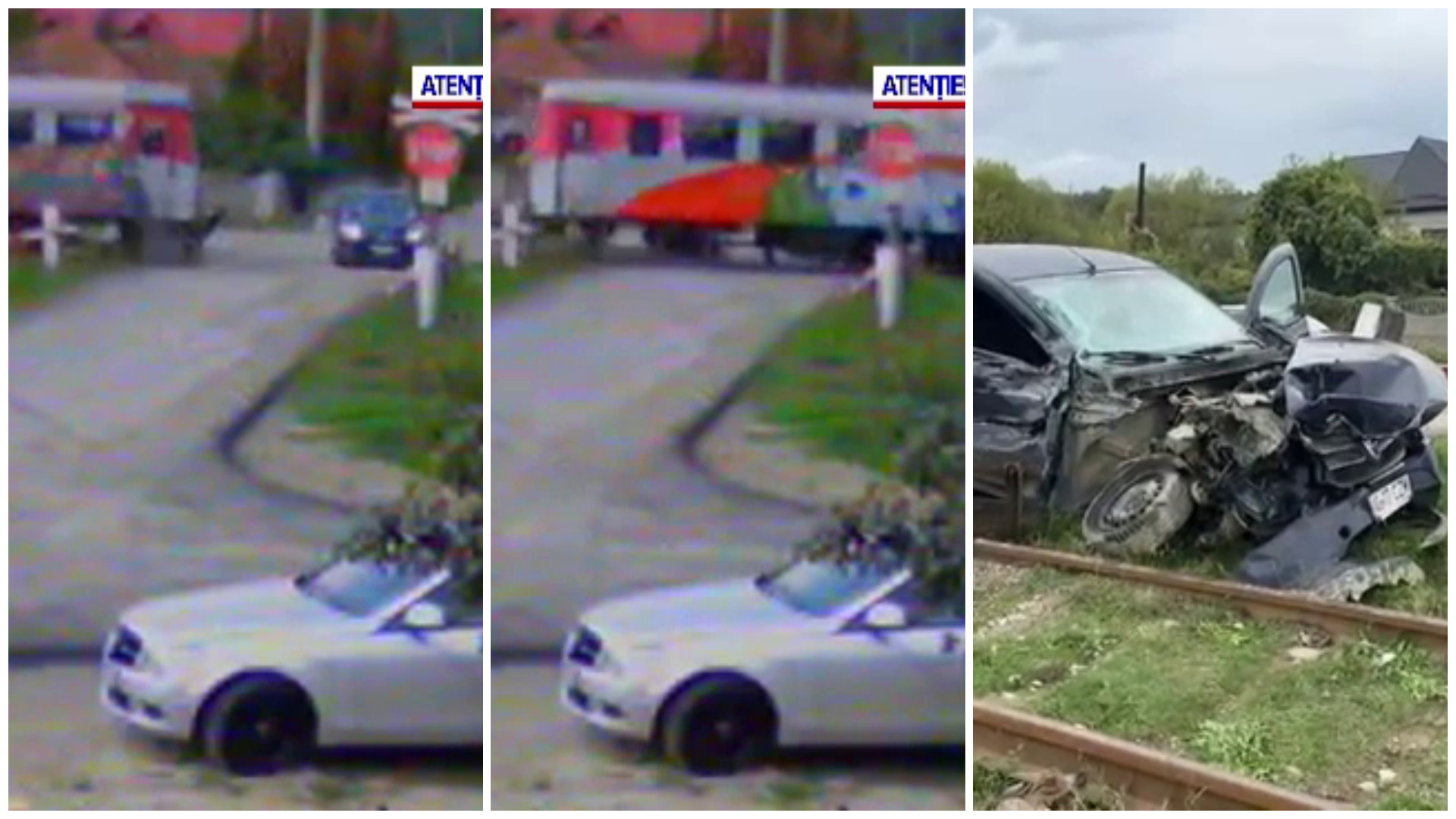 Mașină lovită de tren în Argeș. Deși în zonă au mai avut loc incidente, autoritățile nu au instalat o barieră