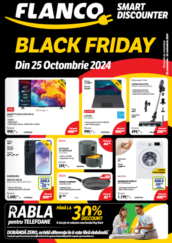 Black Friday 2024 la Flanco. Cele mai bune oferte și reduceri din an