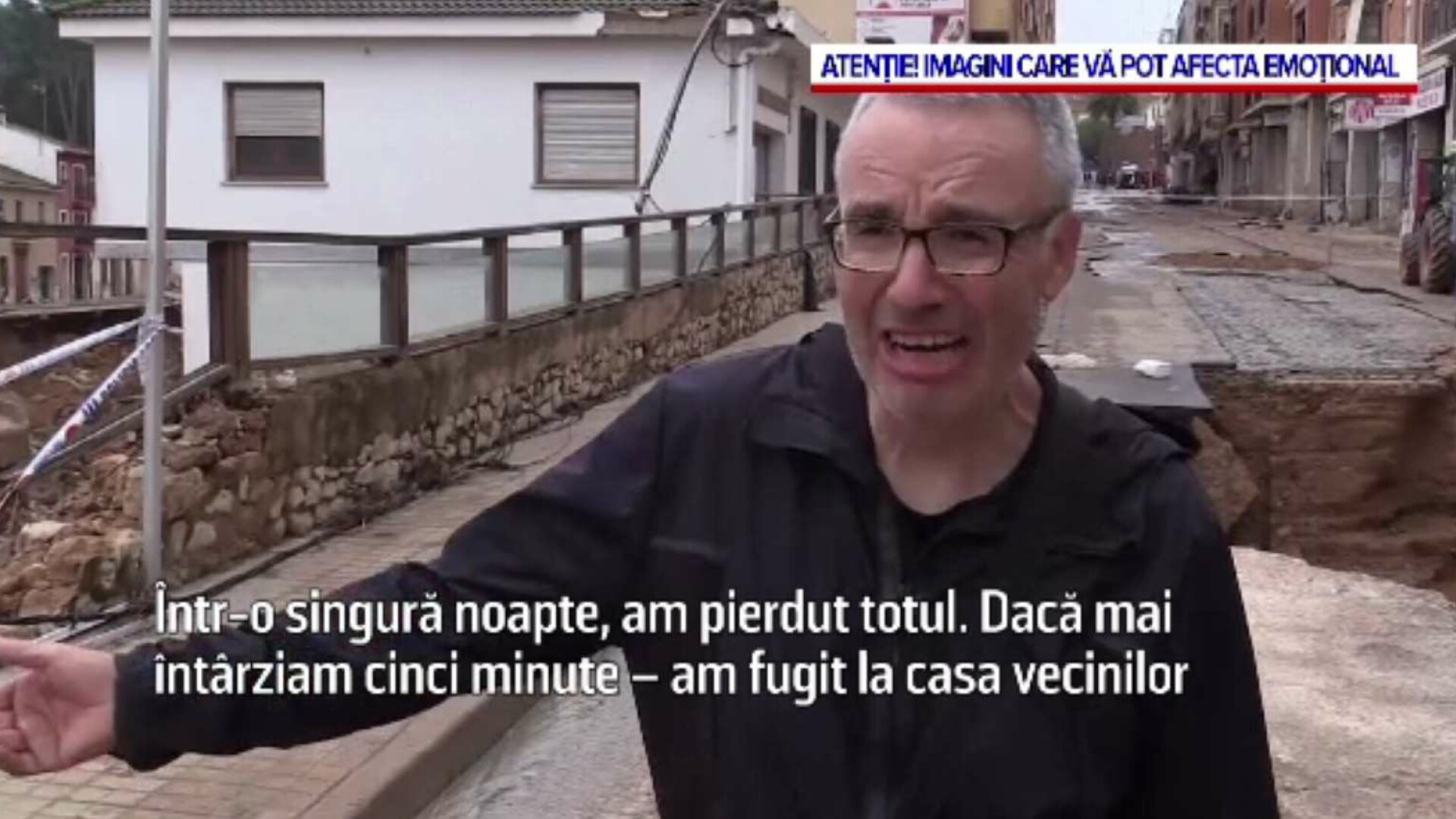 Mărturia unui sinistrat din Spania refugiat la vecini: „Dacă întârziam doar cinci minute, noi nu am mai fi fost pe lume”