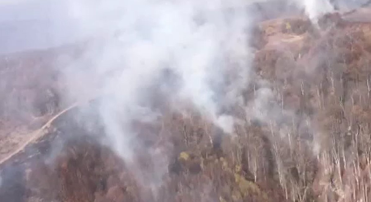 Dezastru în Mehedinți. Incendiile de vegetație devastează mai multe zone. Intervenție de urgență a unui elicopter