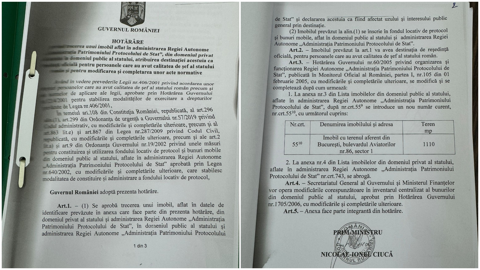 Cheltuielile pentru vila din Aviatorilor 86, desecretizate de Guvern. Sumele alocate pentru reabilitare și modernizare