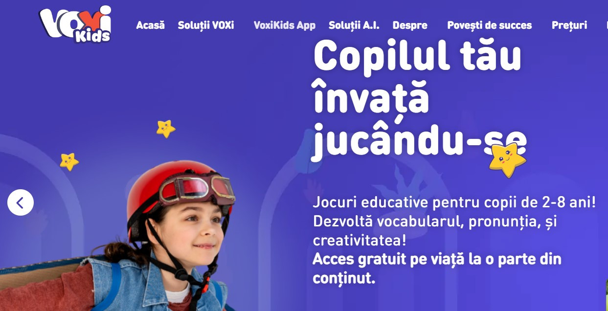 VoxiKids, o aplicație pentru copiii cu vârste între 2 și 6 ani, cu foarte multe jocuri și povești