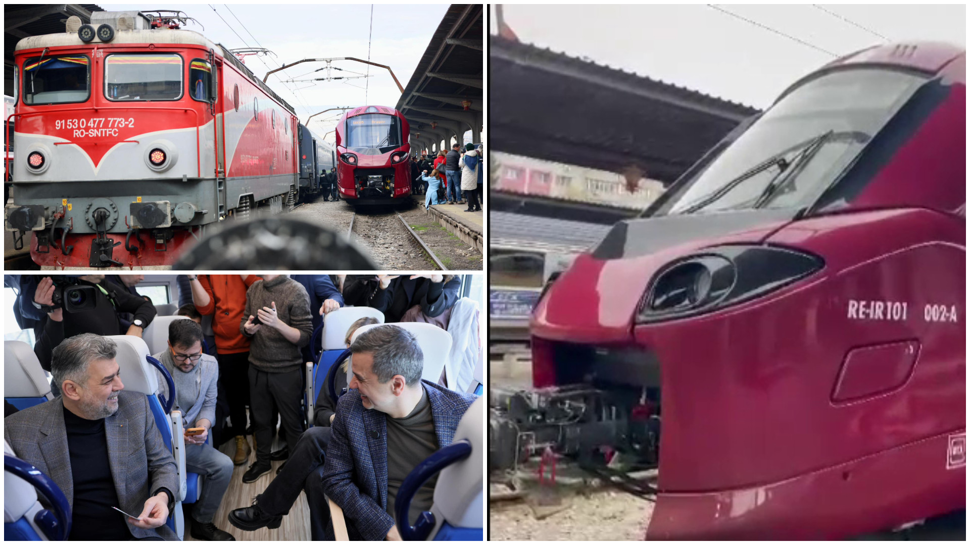 Primul tren electric cumpărat de România în ultimii 20 de ani s-a stricat la o zi după ce a fost inaugurat de Ciolacu