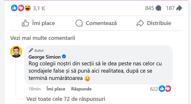 postare george simion