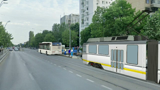 ANIMAȚIE GRAFICĂ. Cum a ajuns un tramvai să lovească un autobuz oprit în stație și să rănească 15 călători, în București