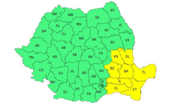 Ninsori și viscol până la finalul săptămânii. Meteorologii au emis Cod galben în mai multe județe. HARTĂ