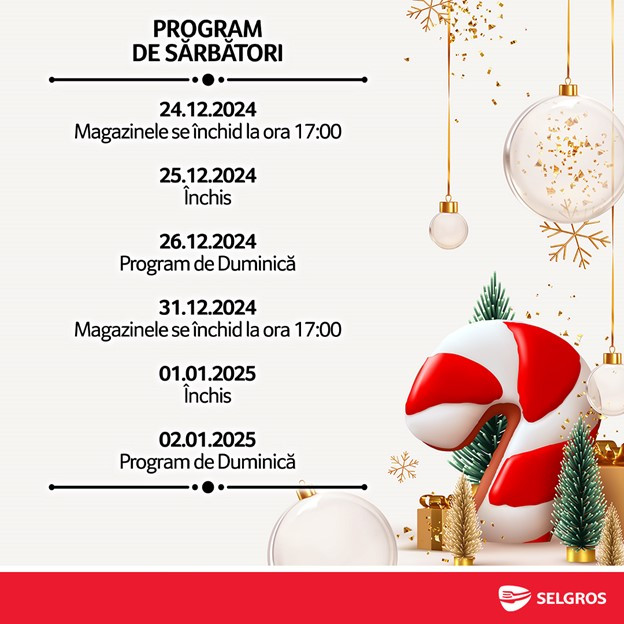 Programul magazinelor de Crăciun 2024. Singurul magazin deschis astăzi, 25 decembrie. Când se deschid supermarketurile