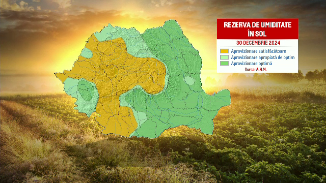 Anul 2025 începe bine pentru fermieri. Nicio zonă din țară nu se mai confruntă cu secetă pedologică