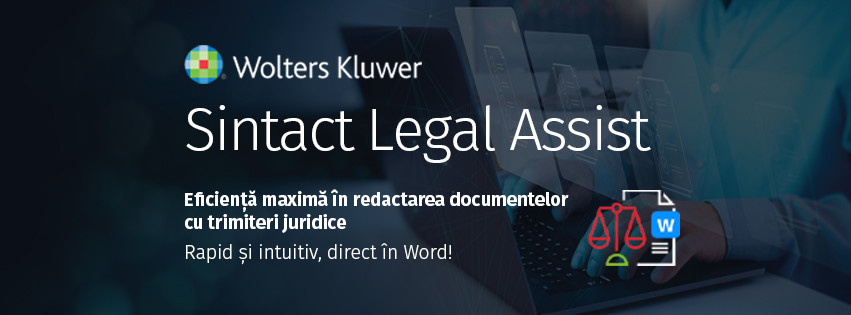 (P) Sintact Legal Assist: Eficiență maximă în redactarea documentelor cu trimiteri juridice direct în Microsoft Word