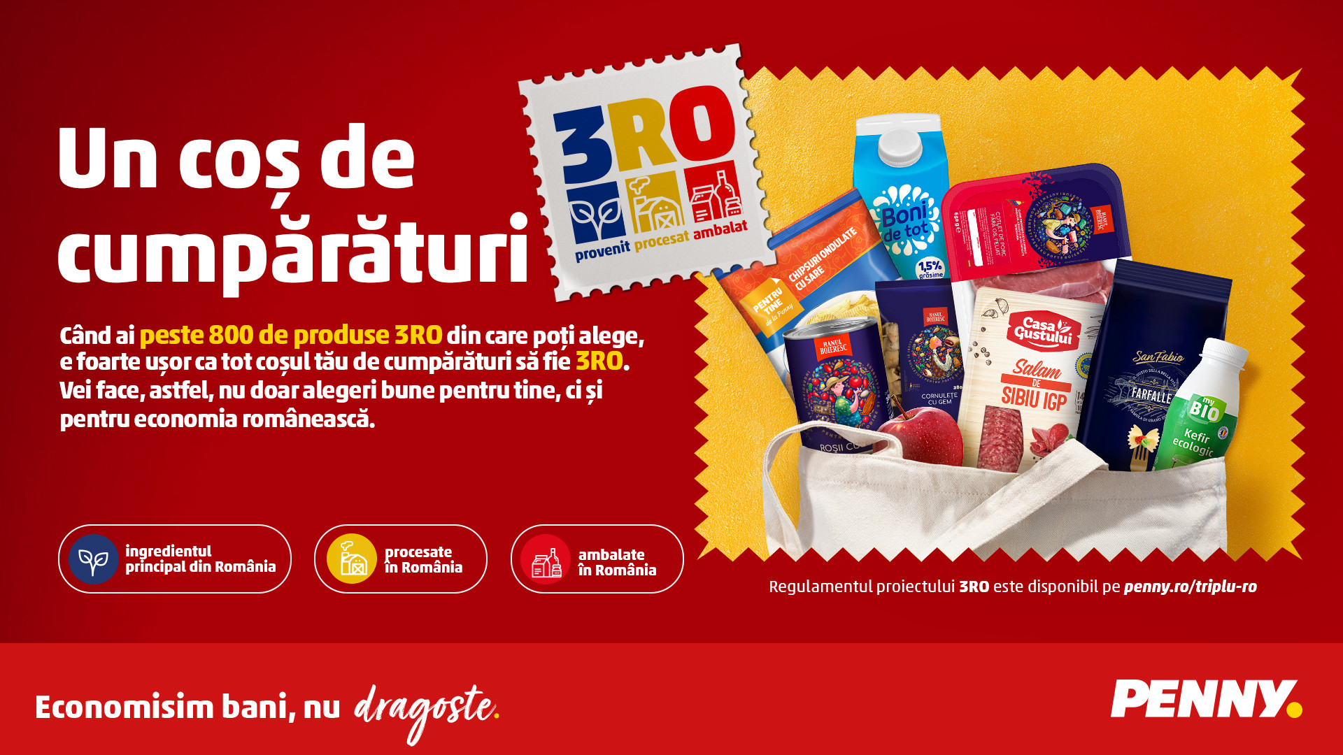 (P) Umple-ți coșul cu produse 3RO de la PENNY și susține România