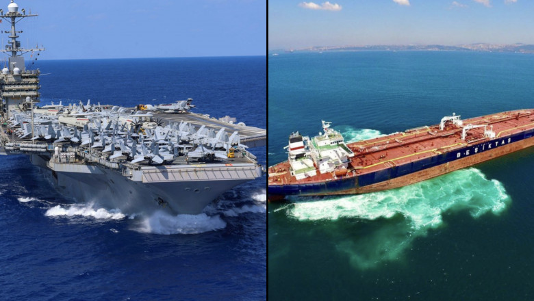 Un portavion nuclear al SUA s-a ciocnit cu un vapor de marfă sub pavilion panamez, în Marea Mediterană