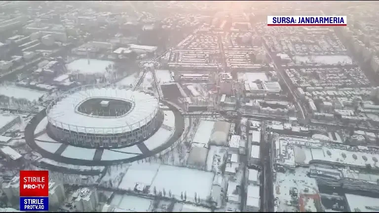 Meciul FCSB-PAOK Salonic, de pe Arena Națională, supravegheat din elicopter