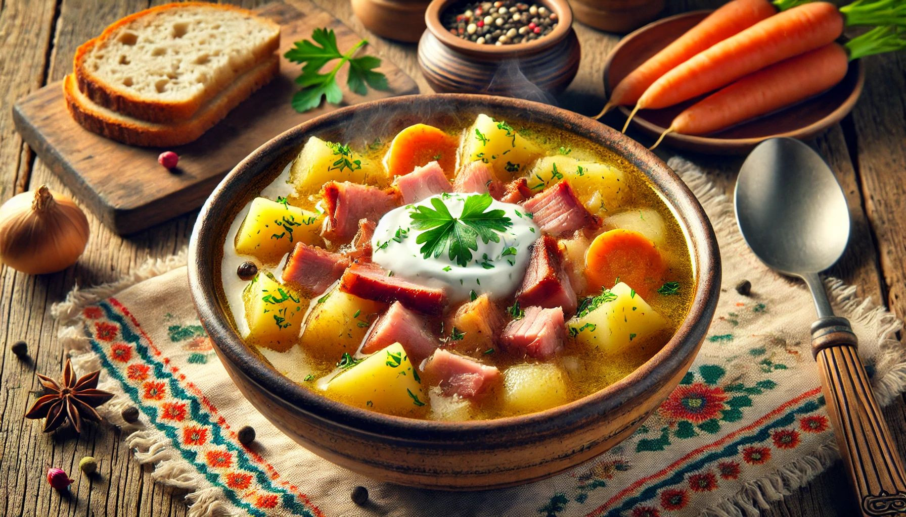 Ciorba de cartofi – cum se prepară rețeta tradițională de ciorbă de cartofi cu afumătură, smântână sau tarhon