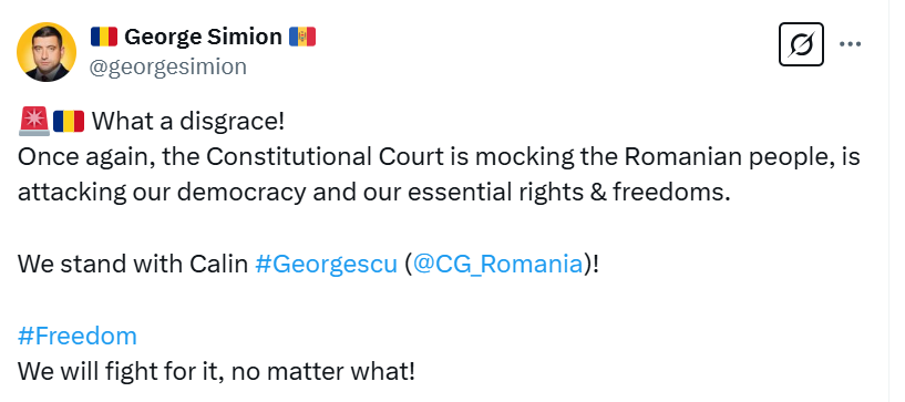 reactie george simion