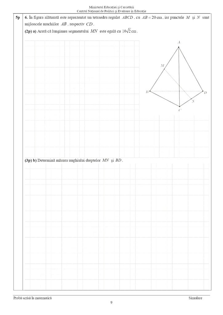 subiecte simulare matematică en 2025